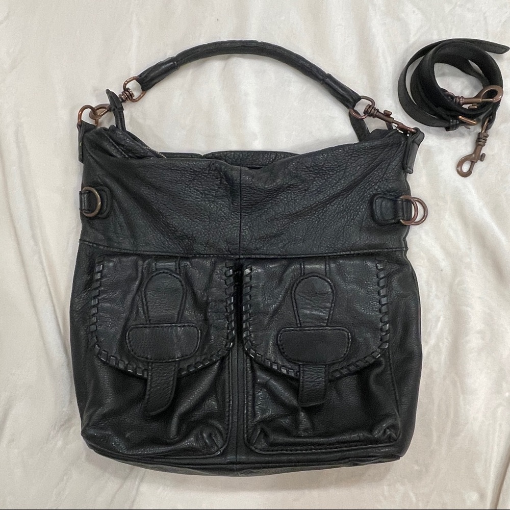 Liebeskind Black Leather Hobo Bag with Removable Strap - totally refurbished